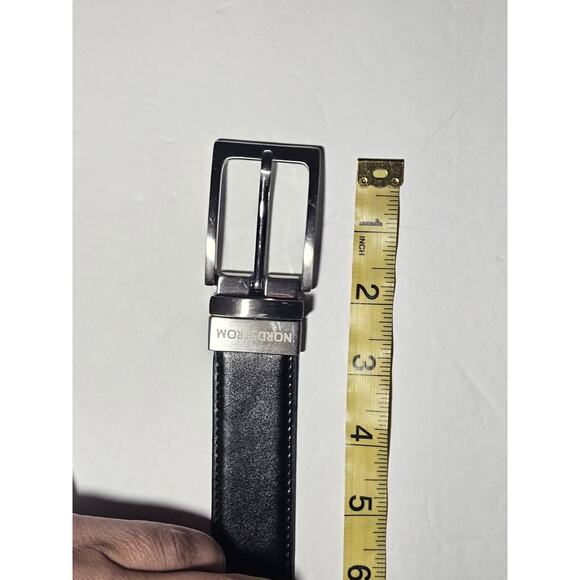 Nordstrom Reversable Leather Belt Brown Black 33" Long 1" Wide Size 32 - Picture 3 of 4